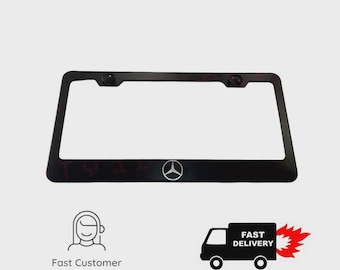 Soporte para matrícula de acero inoxidable negro mate de Mercedes Benz, resistente al óxido