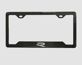 Marco de matrícula de fibra de carbono para Golf R 2019+: tejido de sarga 3K auténtico