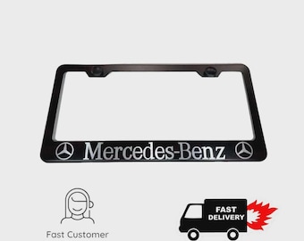 Mercedes Benz Stainless Steel Black Finished License Plate Frame Rust Free