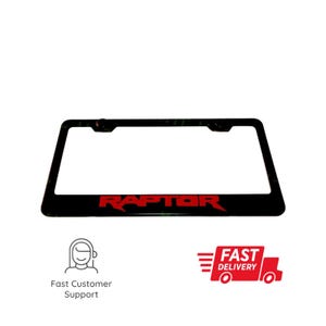 Raptor R Black Metal License Plate Frame for Ford F-150