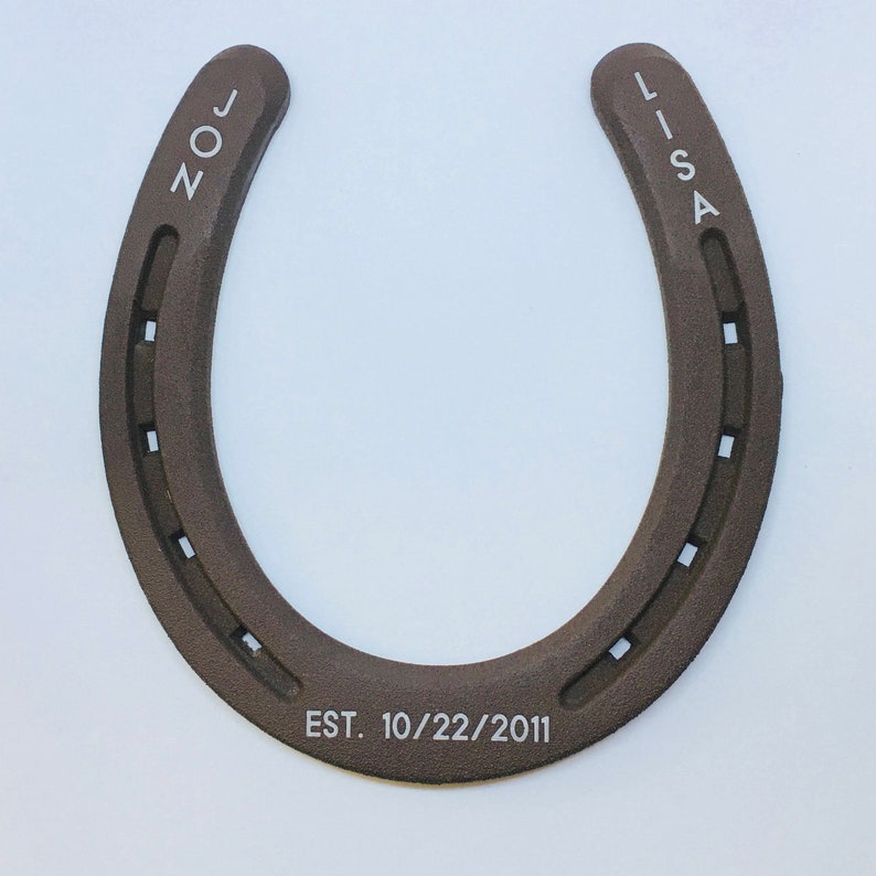 ENGRAVING INCLUDED eleventh anniversary 11th wedding anniversary gift Personalized horseshoe 2010