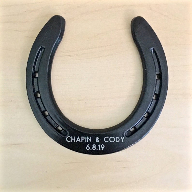 ENGRAVING INCLUDED eleventh anniversary 11th wedding anniversary gift Personalized horseshoe 2010