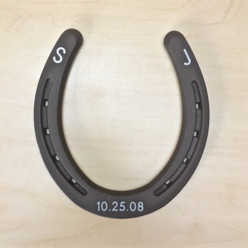 ENGRAVING INCLUDED eleventh anniversary 11th wedding anniversary gift Personalized horseshoe 2010
