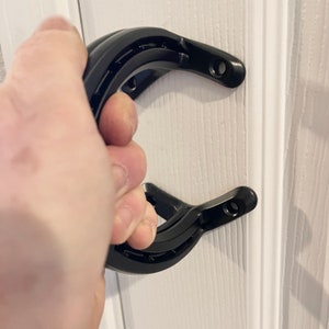 Sliding Barn Door pull handle, hardware from horseshoes. Rolling barn doors, sliders, dutch doors, Powder coated indoor / outdoor, no rust