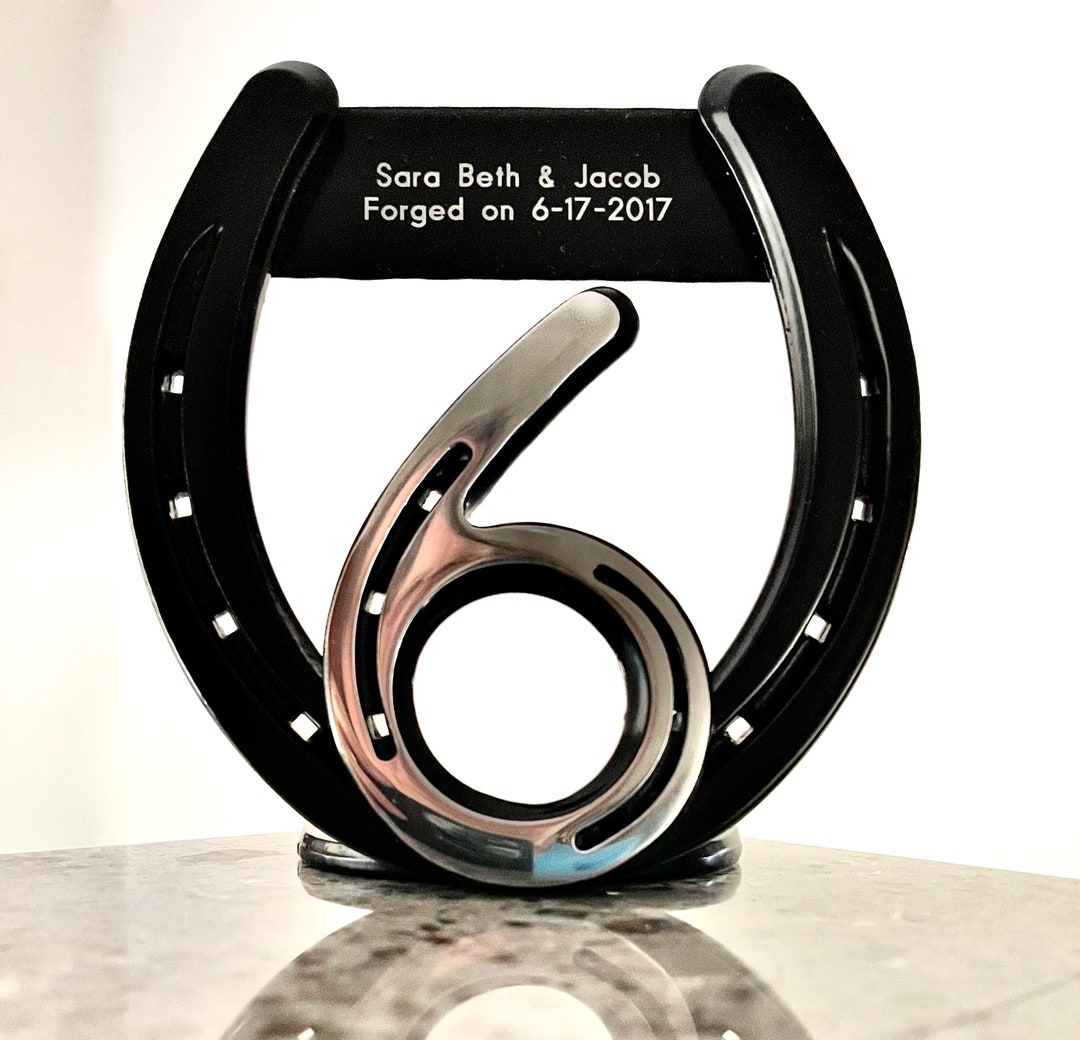 Traditional 6th Anniversary Gift, Company Anniversary, 6 & HORSESHOE, W