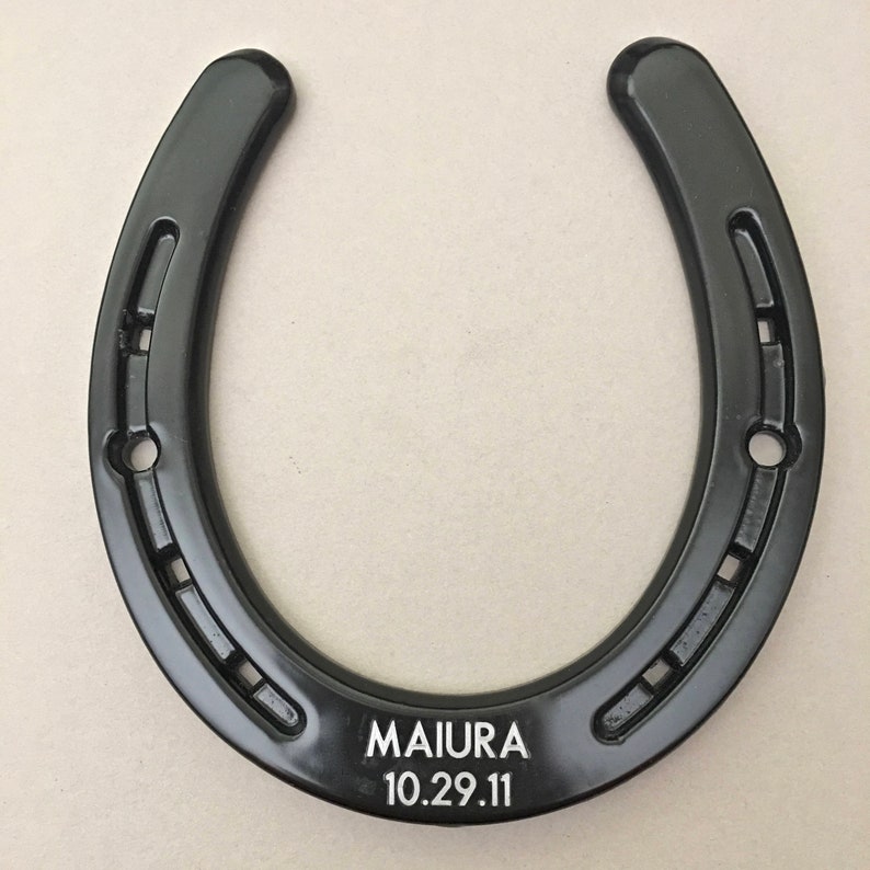 ENGRAVING INCLUDED eleventh anniversary 11th wedding anniversary gift Personalized horseshoe 2010