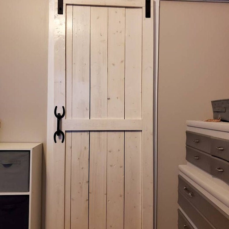 Barn shed door handle, Horseshoe door pulls, handle hardware for sliding doors, tack boxes, powder coated finish for outdoor/indoor image 2