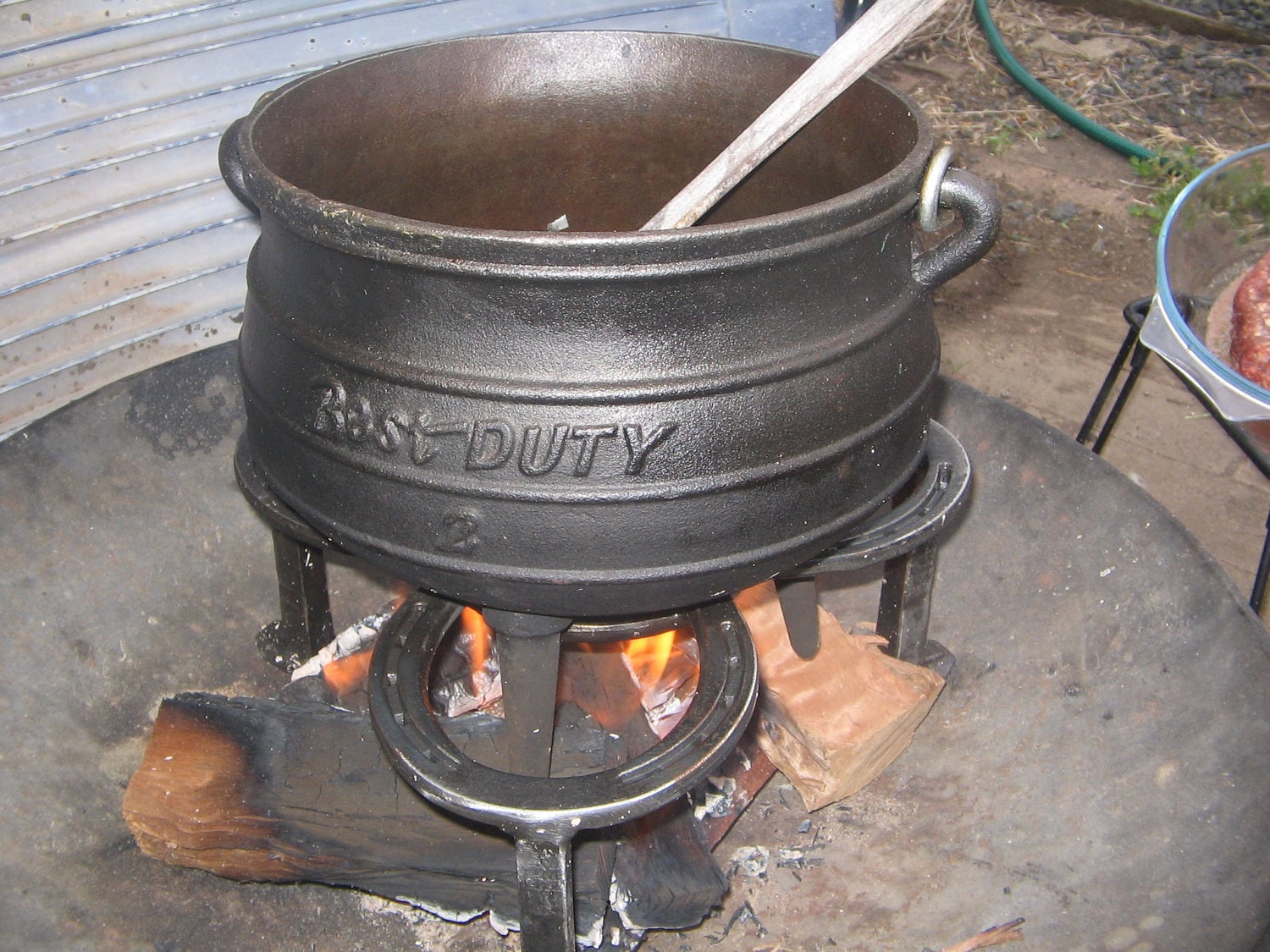 Campfire Pot Stand Heavy Duty Wood Open, Fire Pit Pot