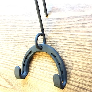 Campfire Dutch Oven Hook: Horseshoe Tripod Hanger, BBQ Paint Finish