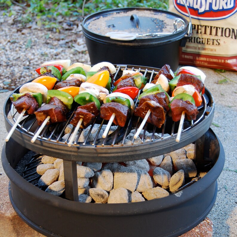 Campfire Stand Bbq Grate Handle Use Over Firepit Cooking Etsy
