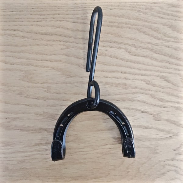 Campfire double hook Dutch Oven lid lifter bale handle (1), sturdy holder, connects to tripod chain, backyard BBQ cooking
