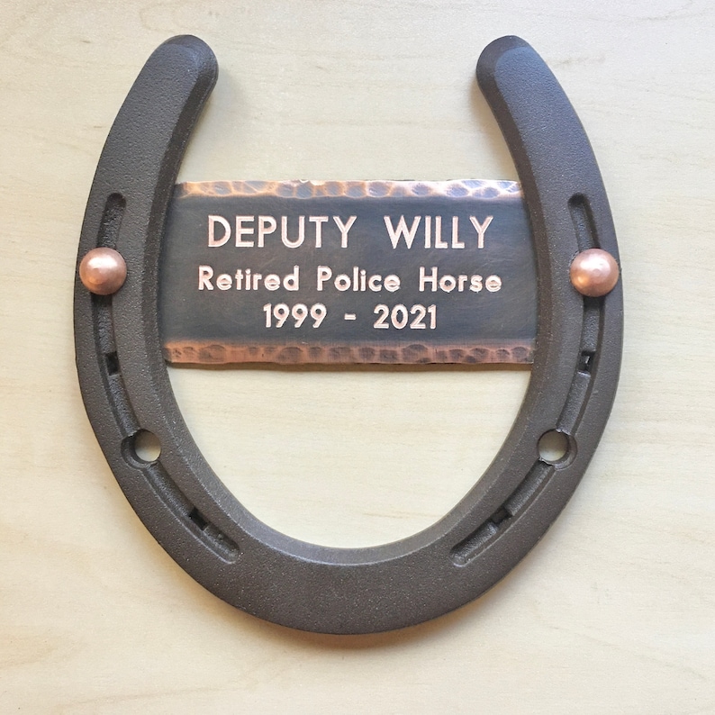 Memorial Horseshoeloss of Horse W/ Copper Plate for Etsy