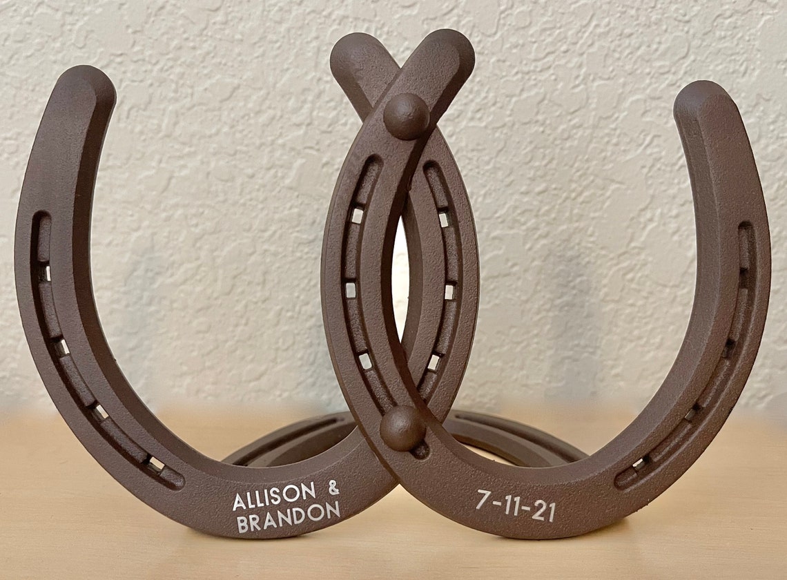 Linked double horseshoes standing IN STOCK 6th 2015 Etsy