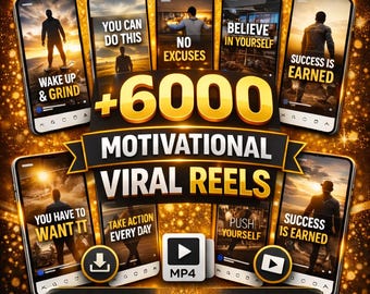 Paquete de más de 6000 videos motivacionales de Reels PLR MRR Videos virales inspiradores para TikTok Instagram YouTube Marketing digital, corto