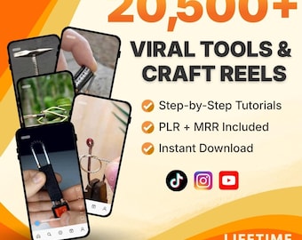 Más de 20.500 carretes virales de herramientas y manualidades (PLR y MRR) | Arte, consejos sobre herramientas, bricolaje con madera, carretes de manualidades y contenido satisfactorio | TikTok, Instagram, YouTube Shorts