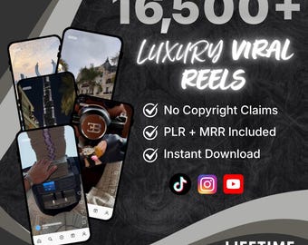 Más de 16.500 videos virales de estilo de vida de lujo: Reels, autos, yates, aviones, millonarios, TikTok, Instagram, YouTube, marketing digital, MRR, PLR