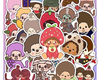 Monchhichi Sticker Sheet – Vinyl Decals 40 Piece