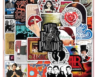 2000s Emo Pop Punk Sticker Sheet– Vinyl Decals for Laptop, Gifts 40 Piece