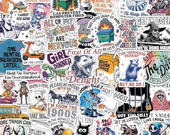 100 PCS Funny Stickers Sheets for Adults- Waterproof Vinyl Decals