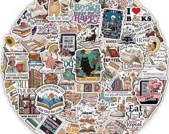 110 PCS Book Stickers for Kindle, Bookish Reading Literary Quote Vinyl Decals