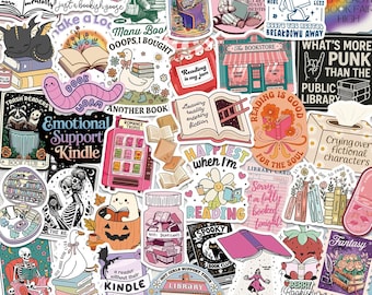 60 Pcs Book Stickers Sheets- Waterproof Vinyl Decals