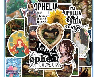 Ophelia Sticker Sheet –Vinyl Decals For Laptop, Gifts 40 Piece