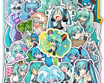 Miku Sticker Sheet–Vinyl Decals for Laptop, Water Bottle, Gifts 40 Piece