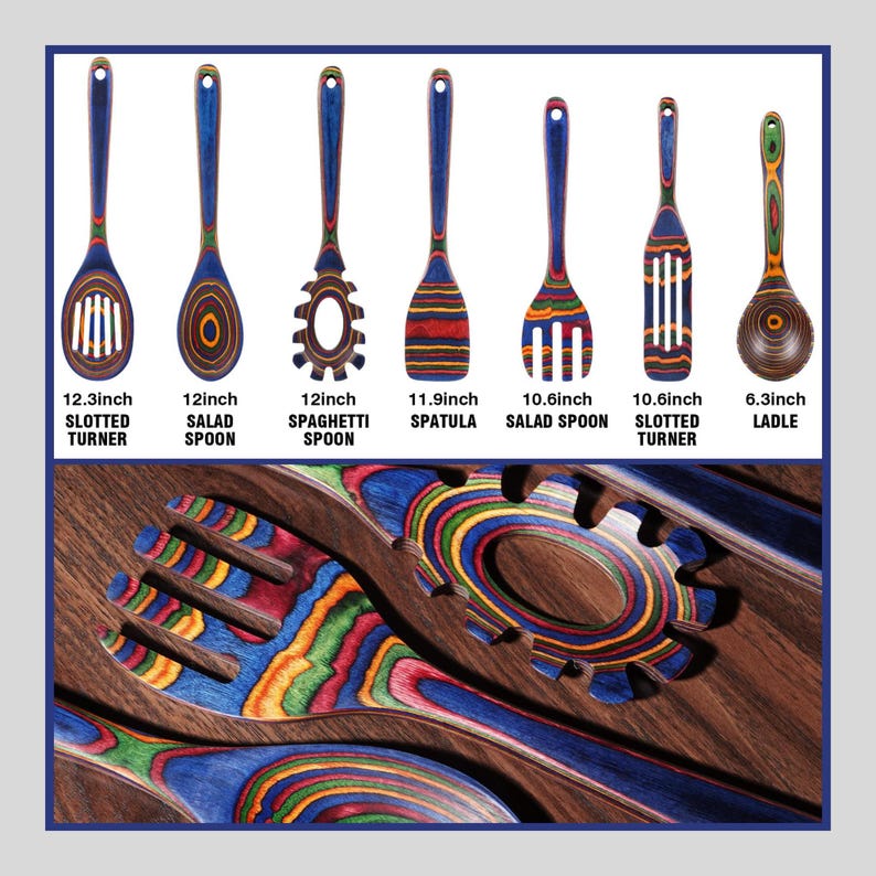 Premium wooden kitchen utensils set designed for nonstick cookware, showcasing smooth Pakkawood finish and ergonomic shapes, perfect for cozy kitchen decor, boho home styling, and everyday cooking in modern USA homes with natural materials.