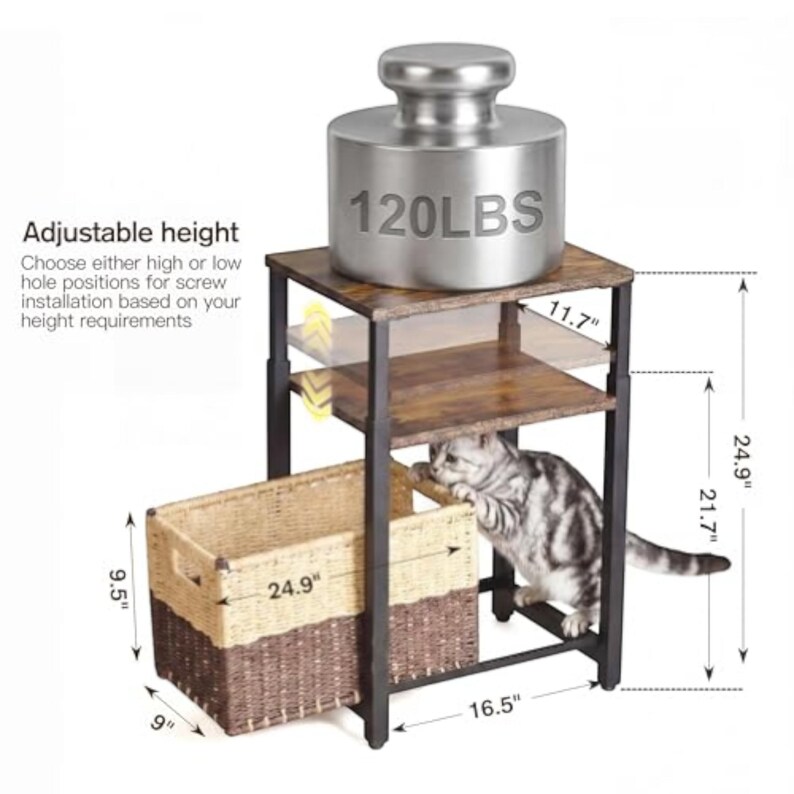 Modern Side Table With Storage Basket, Small End Table for Living Room ...