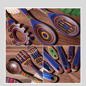 Premium wooden kitchen utensils set designed for nonstick cookware, showcasing smooth Pakkawood finish and ergonomic shapes, perfect for cozy kitchen decor, boho home styling, and everyday cooking in modern USA homes with natural materials.