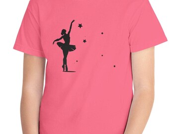 Ballet Dancer Silhouette Collection, Youth & Toddler Dance Stars Apparel, Ballerina Crewneck Sweatshirt and T-Shirt