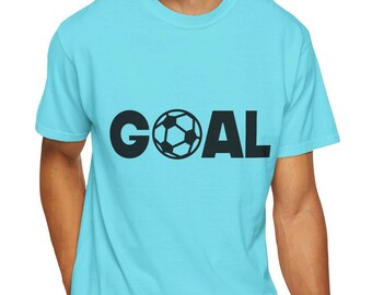 Soccer Goal Silhouette Comfort Colors Shirt, Heavyweight Gildan Hooded Sweatshirt