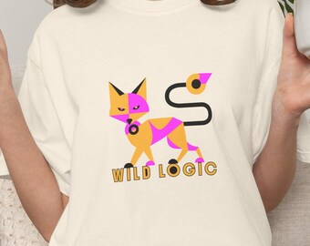 Wild Logic — Geometric Cat Graphic Tee, Comfort Colors 1717, 6 Colors
