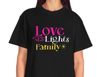 Camisa y camiseta de manga larga para bebé "Love Lights", conjunto familiar a juego