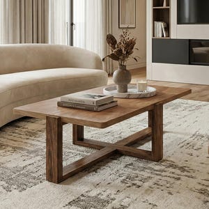 Può includere: Un soggiorno moderno con un divano beige curvo, un tavolino in legno e due poltrone in pelle. Un grande tappeto con un motivo grigio e bianco copre il pavimento. Una lampada da terra in marmo e un mobile di intrattenimento integrato completano lo spazio.