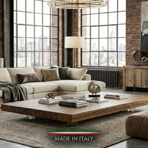 Floating Luxury Coffee Table | Solid Exotic Ovangkol Shedua Wood | Invisible Base Minimalist Design | The Menaggio