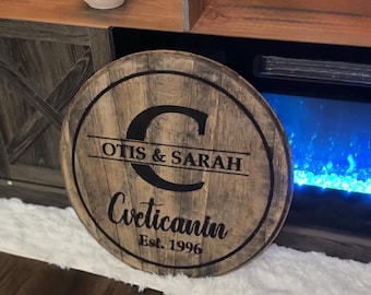Customizable bourbon barrel head