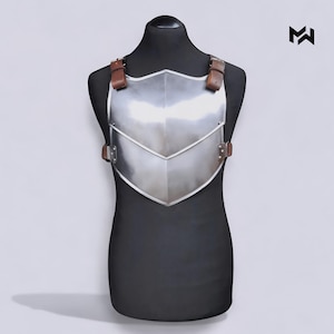 Armadura de coraza medieval de acero: coraza de caballero para LARP, cosplay y SCA (coraza frontal segmentada)