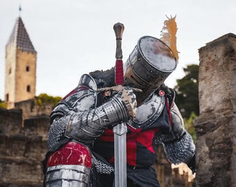 templar crusader knight armor costume – medieval steel armor suit