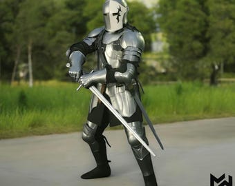 Handmade Steel Knight Armor Suit: Custom Medieval Costume, LARP Cosplay