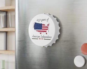 250 Years of American Independence Bottle Opener | USA Flag Map 1776-2026