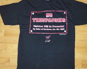 Rare Vintage WWF "No Trespassing" Undertaker MINT Black Graphic T-Shirt, Large