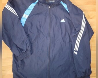 Y2K Adidas Windbreaker Track Jacket XL/2XL Navy Sportswear Tracy Mcgrady