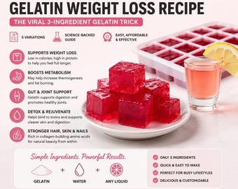 Jillian Michaels Gelatin Weight Loss Recipe | 5 Variations, Cranberry ACV Gummies (Digital Download)