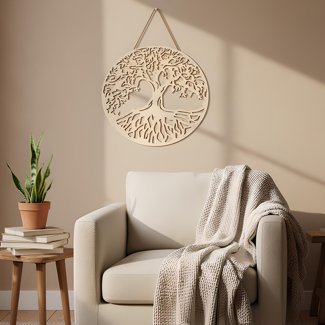 Tree of Life Wall Art | Rustic Wooden Decor | Natural Hanging Sign ...