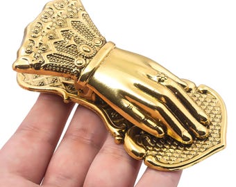 Vintage Brass Hand Paperclip Holder Antique Desk Organizer Unique Office Decor Gift