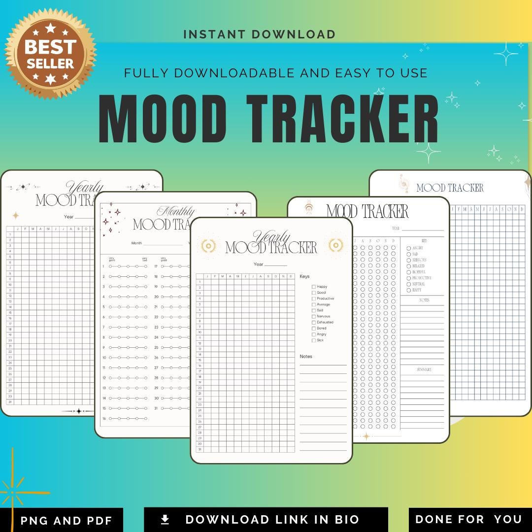 Mood Tracker Printable: Daily Emotion Log for Mental Health - PDF PNG ...