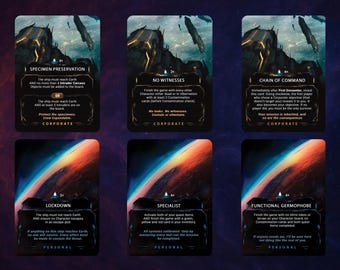 36 Fan Made Nemesis Board Game Objective Cards Expansion - DITIGAL ASSETS with Printing Instructions
