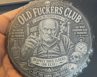 Set di sottobicchieri Old Fuckers Club, Invecchiato alla perfezione, Rispetta gli anziani SVG PNG