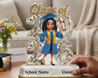 Custom Graduation Acrylic Plaque, Class Of 2026, Personalized Name Keepsake